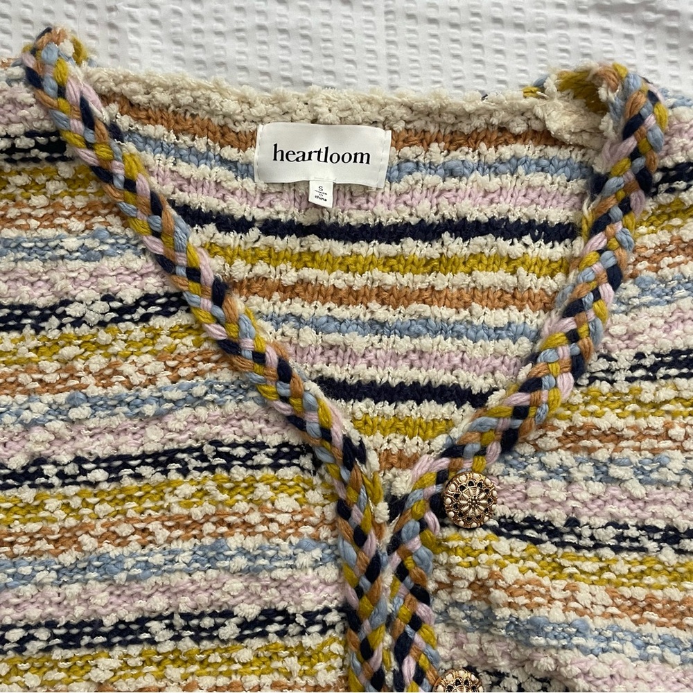 Heartloom Ivory and Pastel Striped Cardigan - Picture 2 of 6